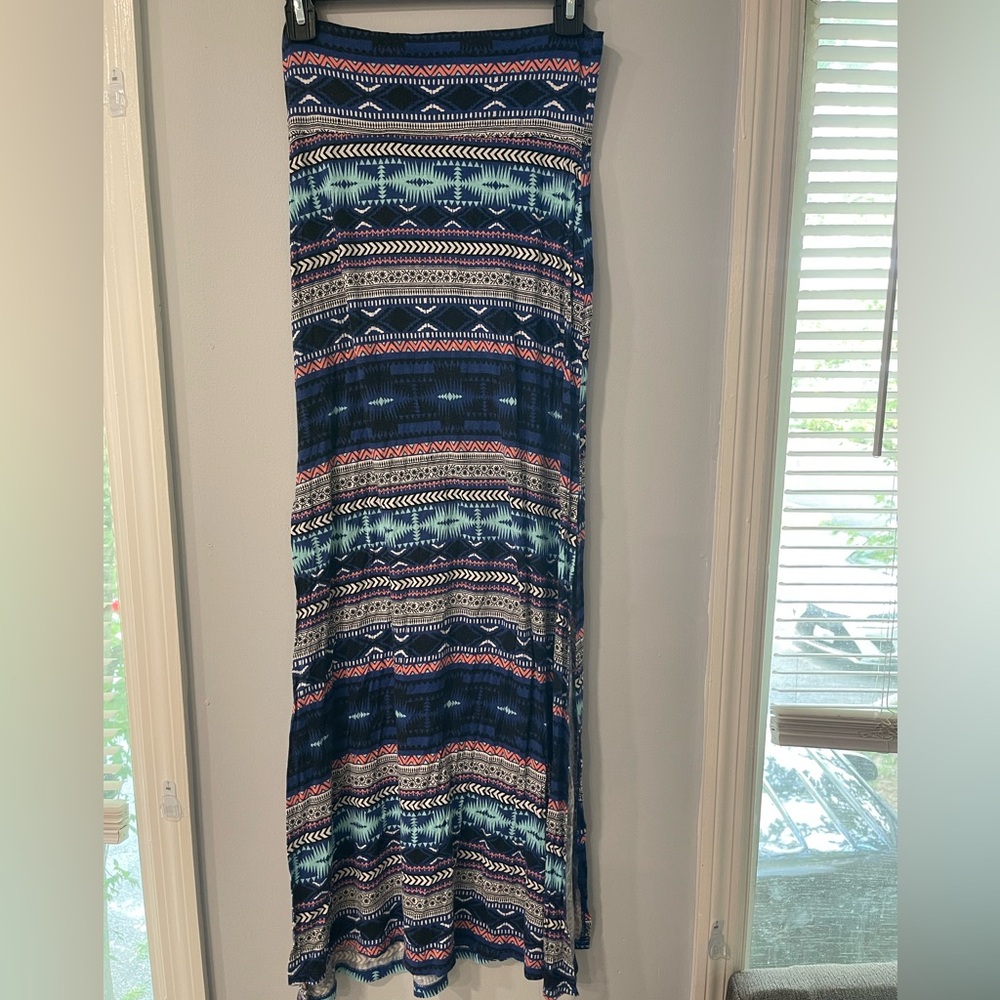 Charlotte Russe Multicolor Patterned Maxi Skirt